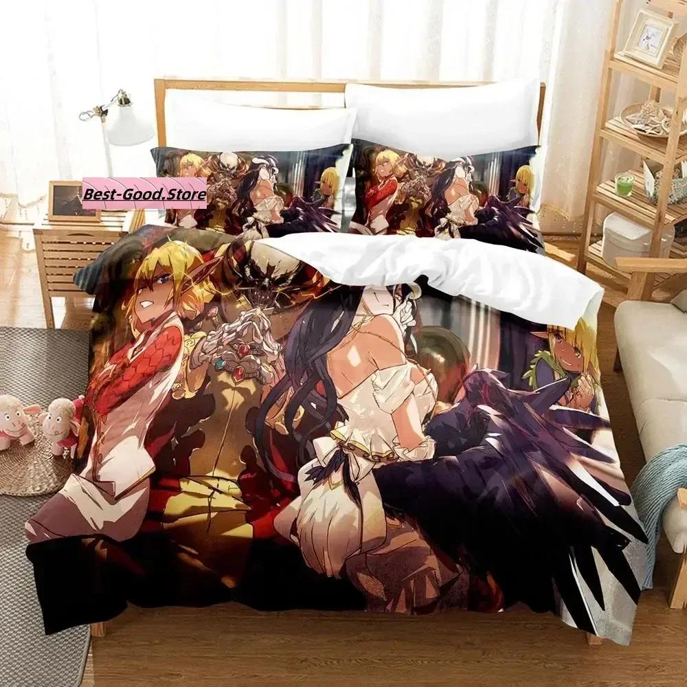 OVERLORD Bedding Set Single Twin Printed Bed Set With Pillowcase Bed Duvet Cover Soft Single Double Queen Super King Size