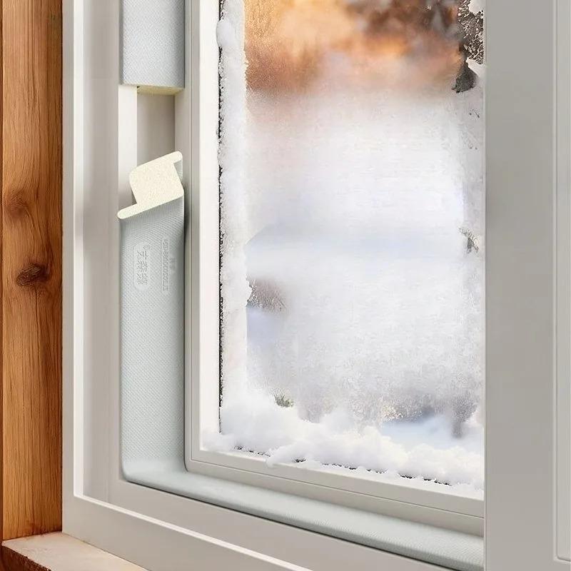 Push Pull Window Seal Strip Set for Sliding Windows and Doors Windproof Soundproof Dustproof Easy Install Sealing Strips