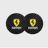 2PCS Car Coaster Water Cup Bottle Anti-slip Mat Leather Pad for Ferrari F430 488 458 F12 Roma 812 F8 599 612 FF F12 berlinetta MQ6