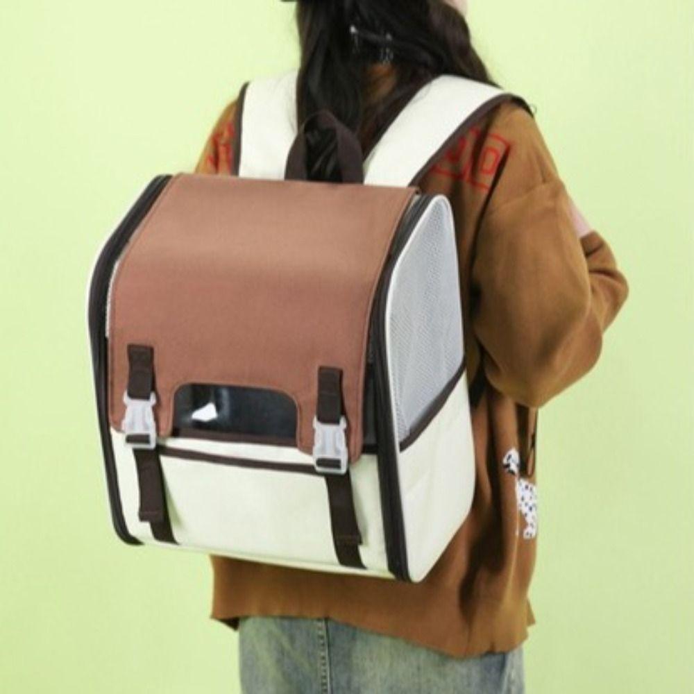 Breathable Pet Carrier Backpack Large Capacity Portable Pet Bag Cat Outing Backpack  Outdoor.