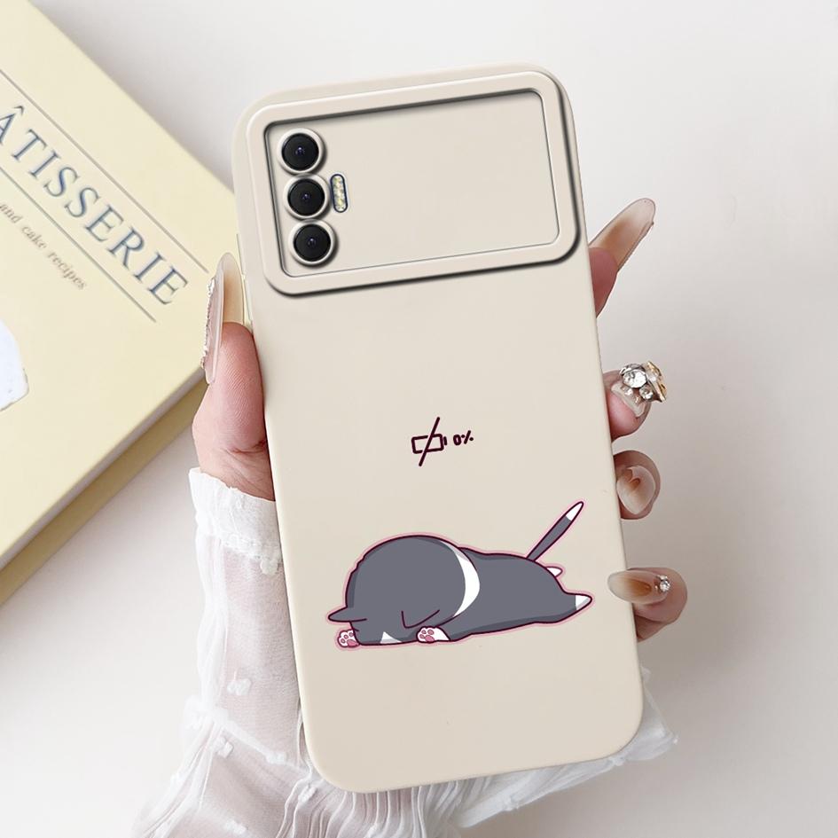 6.6" For Tecno Spark 8P 2021 Case Lovely Panda Cartoon Camera Protection Soft Matte Cover For Tecno Spark8P 8 P KG7H KG7n Bumper