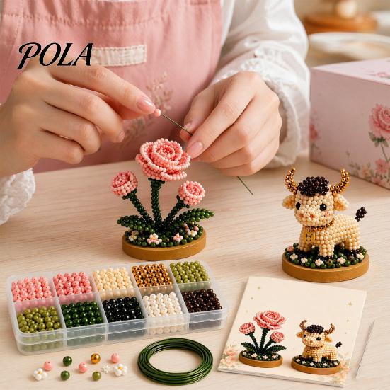12 Tierkreiszeichen Perlen Bastelset, DIY Perlen Garten Set, 3D Perlen Astrologie Blume Set mit Vorsortierten Perlen Werkzeugen, Perlen Bastelprojekt für Anfänger