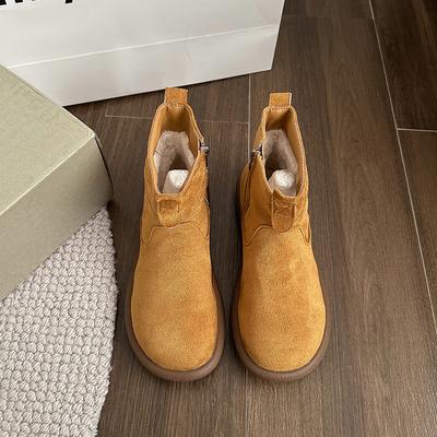 Low Heel Round Toe Modern Boots Zipper Flat with Ladies Shoes 2024 High Quality Spring/autumn Solid Concise Women's Boots