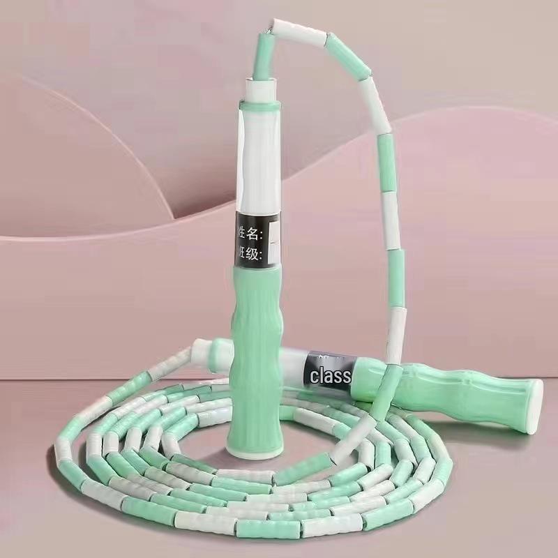 Adjustable Bamboo Segment Jump Rope for Beginners - Student Sports Test