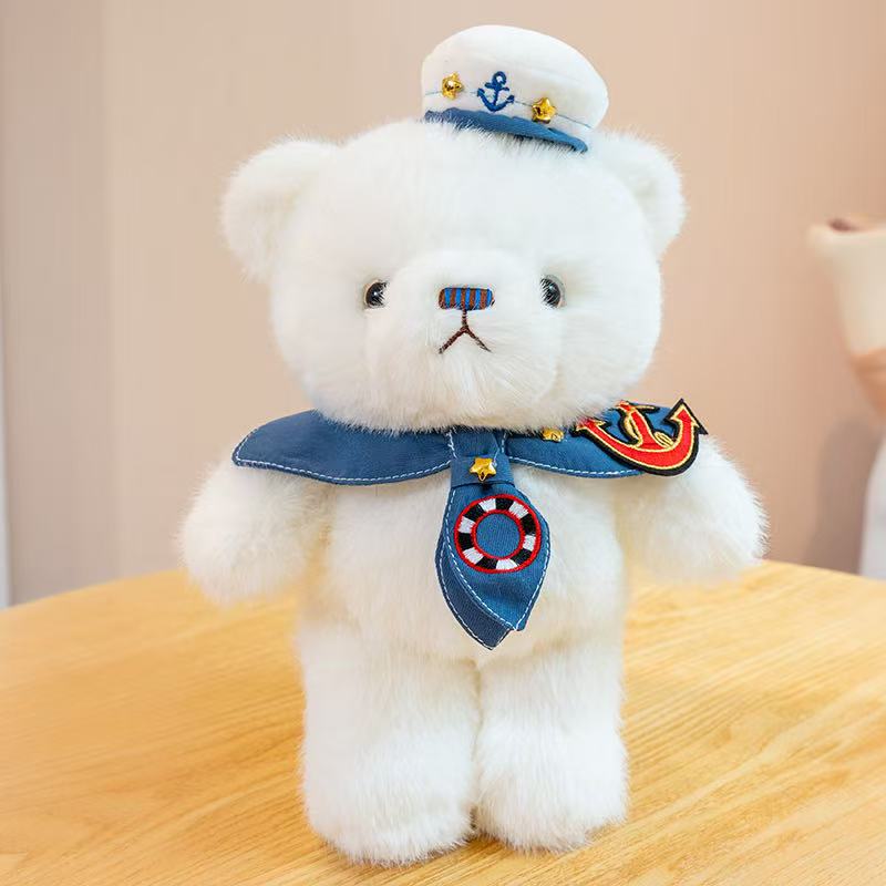 Hot Latest Navy Little Bear Doll Simulation Stuffed Plush Toy Cartoon Anime Cute Pillow Gift For Children's Birthday Fun Doll