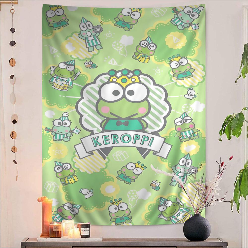 

Cute Kero Kero Keroppi Cartoon Tapestry Bohemian Wall Tapestries Mandala Wall Hanging Sheets 74x94cm(29x37in)