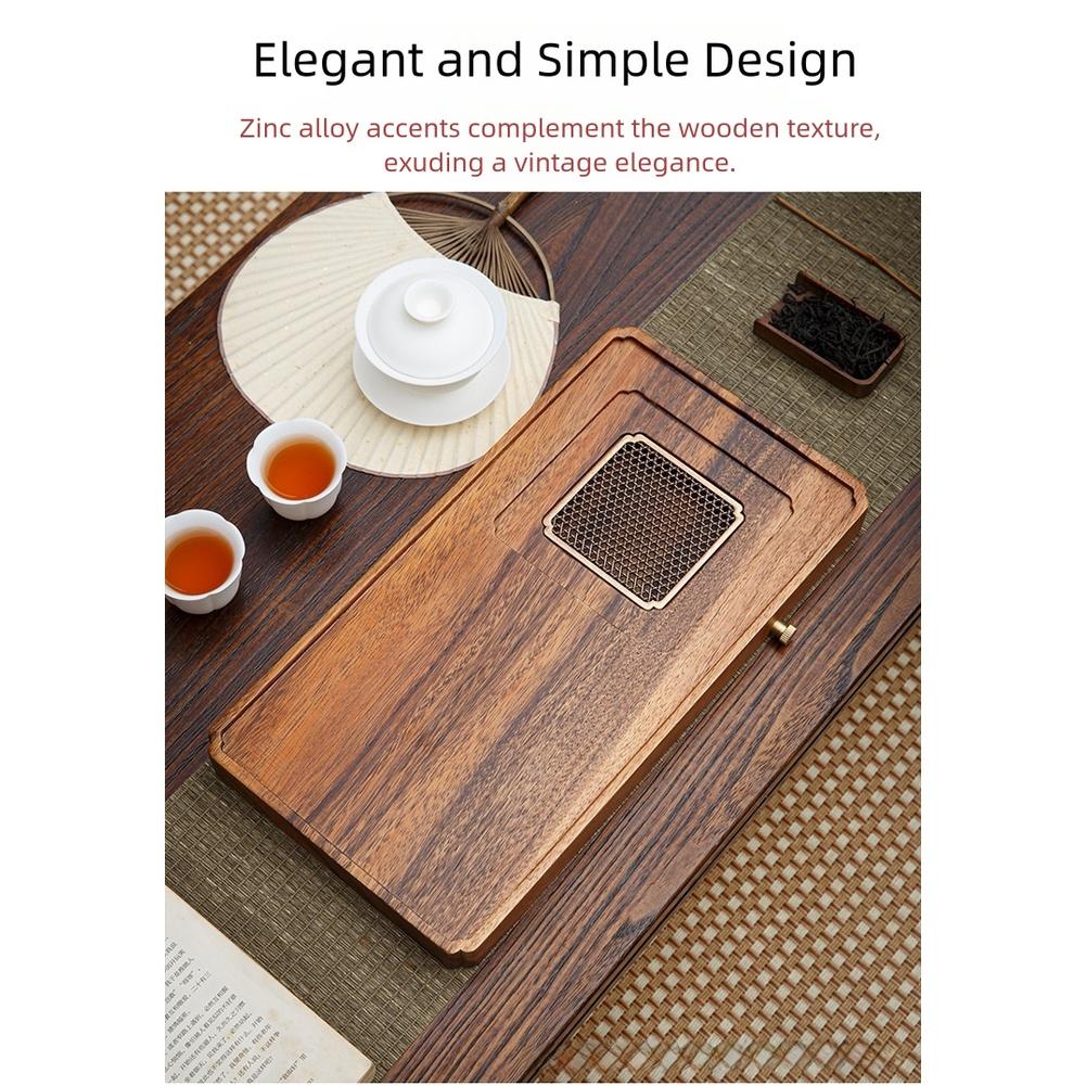 1 Stück Teetablett 4 Optionen Walnuss-Teetablett Mit Drainage Und Aufbewahrung Neuer Chinesischer Stil Teetisch Für Zuhause Teegeschirr Zubehör