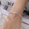 Original Copper Charms Luxury Pink Rose Pendant Plant Beads Fit Bracelet Diy Women Making Delicate Gift
