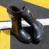 Slippery black-soled rain shoes men's thickened non-slip and wear-resistant water shoes cotton thick velvet water boots construction site waterproof