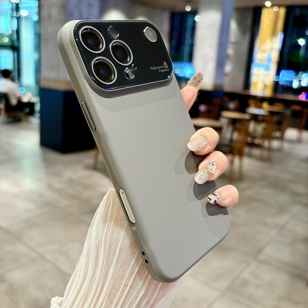 Applicable to Apple 17promax large window fragrance mobile phone case iPhone16 solid color silicone 15 matte protective case