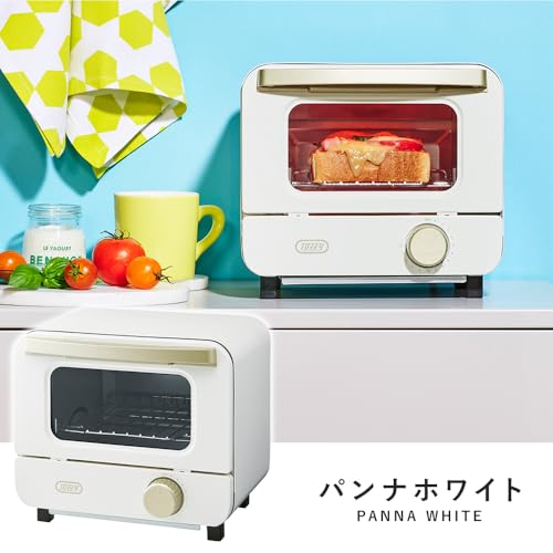 Toffy Mini Toaster Oven K-HTS1, 1-Slice Bread Capacity, Vivid Colors, Wide Variety of Colors, Panna White