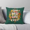 The Best Life Ever Floral Pillowcase Polyester Linen Velvet Creative Zip Decorative Pillow Case Sofa Cushion Cover