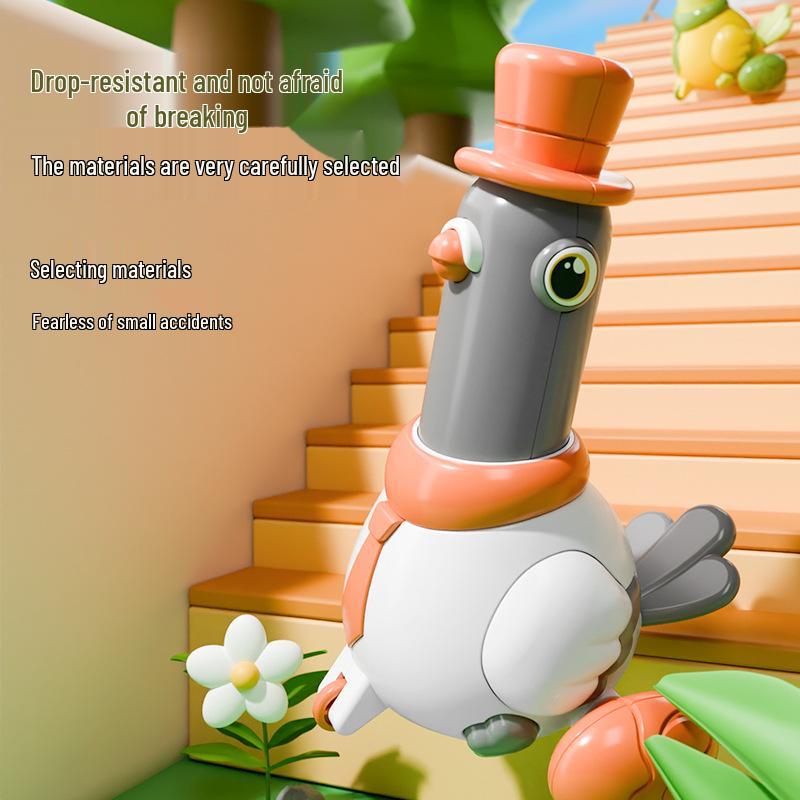 Press & Swing Pigeon: Baby Crawling & Head Lifting Training Puzzle Toy - Birthday Gift
