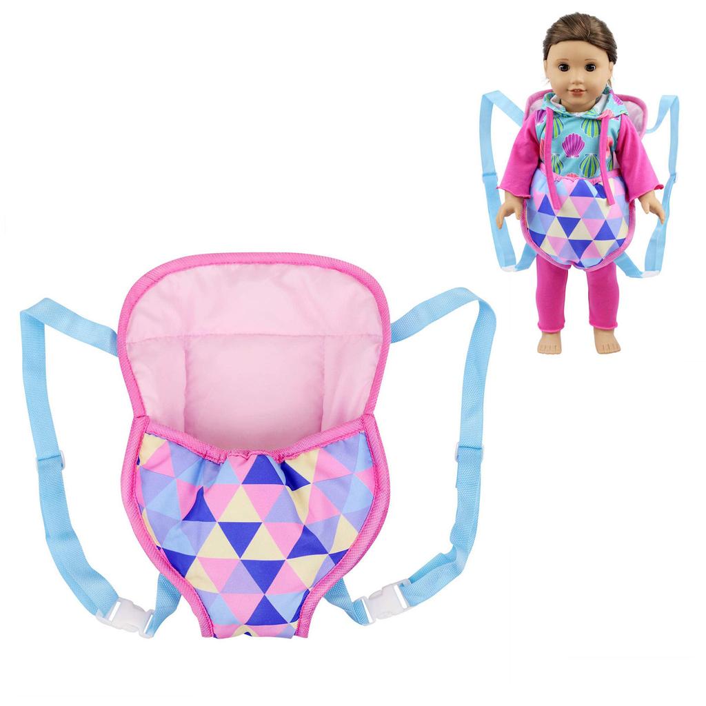 Baby Plush Carrier Backpack Doll Accessories Front/Back Carrier With Straps Fits 15 To 18 Inch Dolls