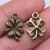 20pcs Clover Charms Tibetan Bronze Silver Color Pendants Antique Jewelry Making DIY Handmade Craft
