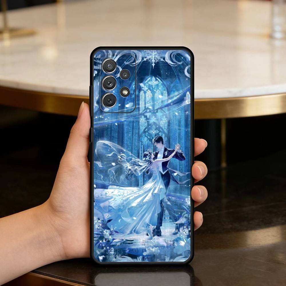 Sylus Love and Deep S-Space Soft Silicone Black Cover Phone Case For Samsung Galaxy A73,A72,A71,A70,A53,A52,A51