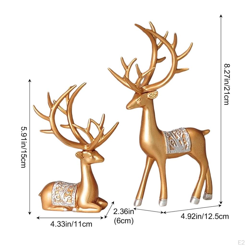 European Reindeer Sculpture Collectible Statue Modern Home Decor Bedroom Holiday Ornament Deer Lover