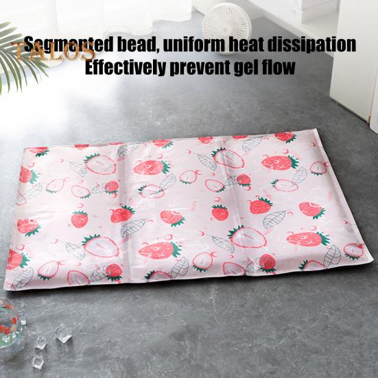 Pet Cooling Pad Strawberry Pattern Self Cooling Pet Bed for Cats And Small Dogs Summer Pet Mat for Kennel Crates Sofa Floor