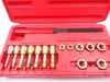 Bolt-type tap and die set with screw pitch file, metric sizes, thread repair tool, M6x1, M8x1.25, M10x1.25, M10x1.5, M12x1.25, M12x1.5, M12x1.75