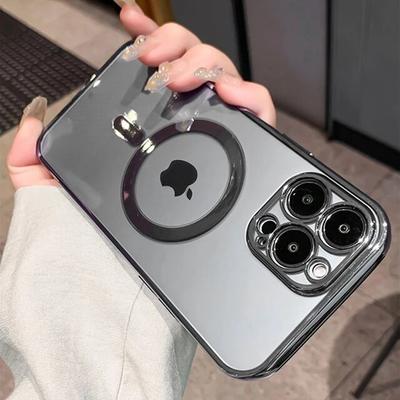 Magsafe Sierra İçin Delikli Hassas Kaplama Kılıf iPhone 14 13 12 11 Pro Max XR XS X 8 7 SE2022 İçin Manyetik Kablosuz Şarj Kılıfı