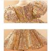 Kind Mädchen Abendkleider Champagner Gold Luxus 2023 Geburtstag Party Kleid Pailletten Festzug Formelle Kleid Teen Hochzeit Prom Kleid