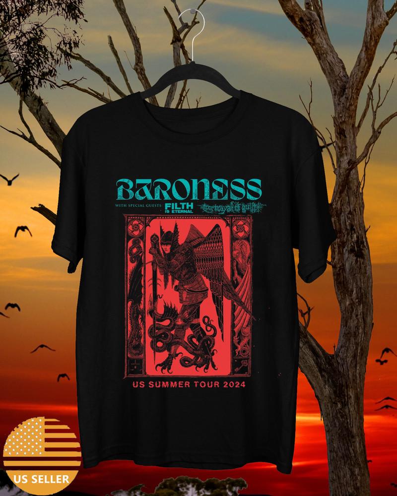 

SALE Baroness Band US Summer Tour 2024 T Shirt Full Size S5XL Unisex T-Shirt S