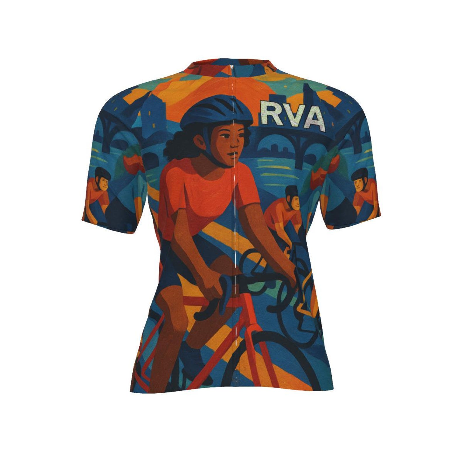 Ride RVA Cycling Jersey: Richmond VA Urban Art Bike Shirt M