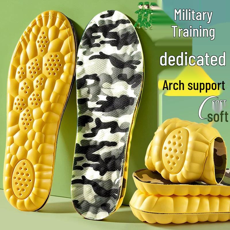 Comfortable, Sweat-Absorbing, and Deodorizing Sports Insoles for Endurance: Ideal for Military Training, Men & Women, Soft and Elastic.
