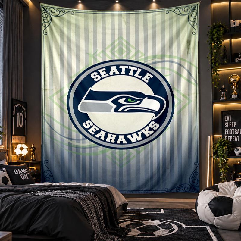 Wall Hanging Tapestry Seattle Seahawks Print Cloth for Living Room Bedroom Home Decor