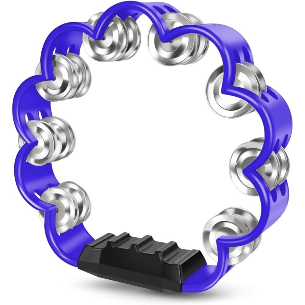 Pleasant Jingle Percussion Tambourine Handheld Hand Cranked Bell  Musical Rhythm Instrument