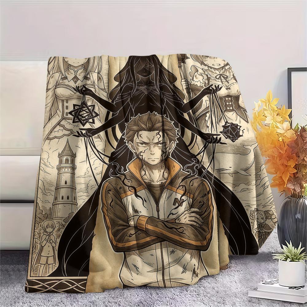 Retro ReZero Starting Life in Another WorldPrint Flannel Blanket, High quality Comfortable for All Seasons, Home Decor, Warmth and Comfort