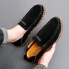 Men Loafers Handmade Sewn Moccasins Slip-on Male Flats Leather Casual Lightweight Men Shoes Daily Commute Footwear Driving Shoes