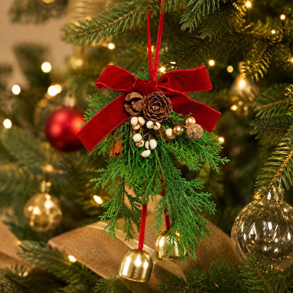 Small Christmas Wreath for Holiday Home Decor - Festive Wreath for Door and Wall
