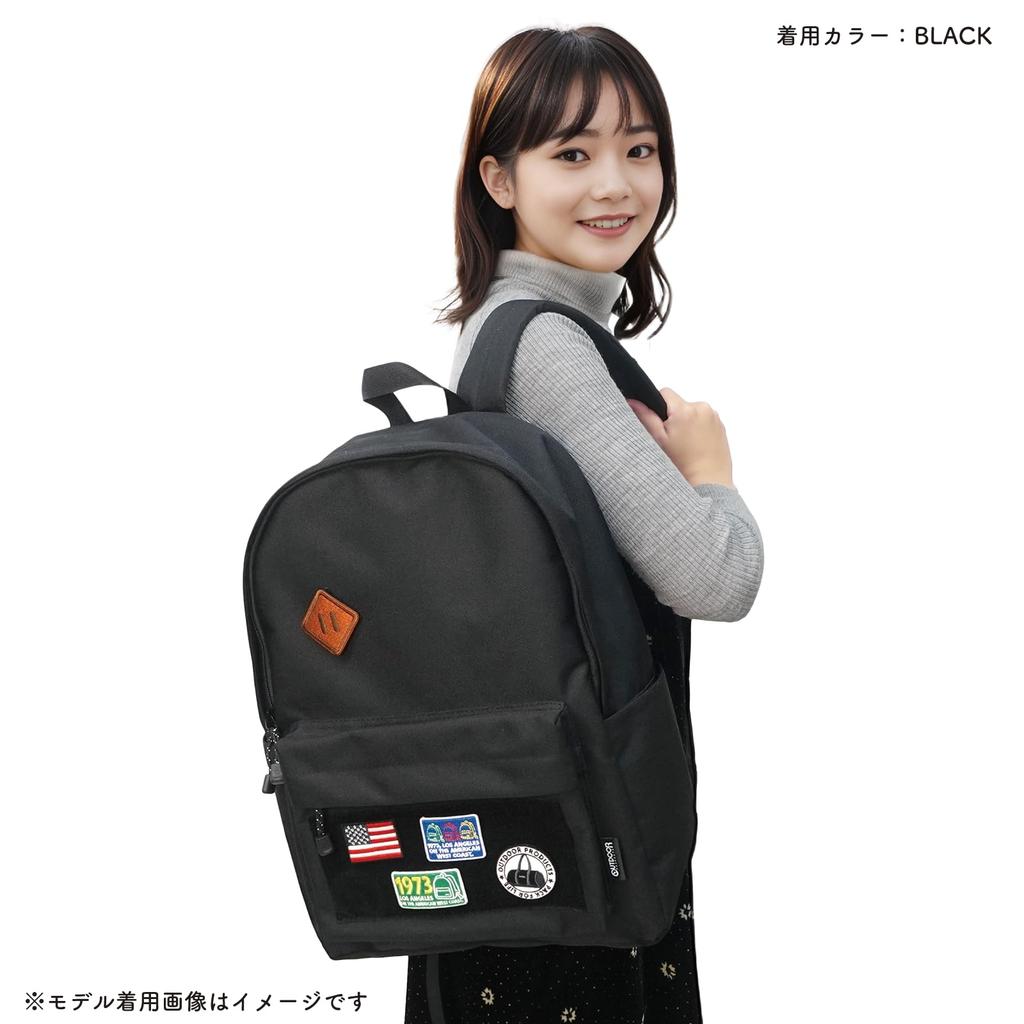 Outdoor Products Men's Basic Luminous Chronicle Backpack with Patch, Customizable, A4 Storage, Black, Size F