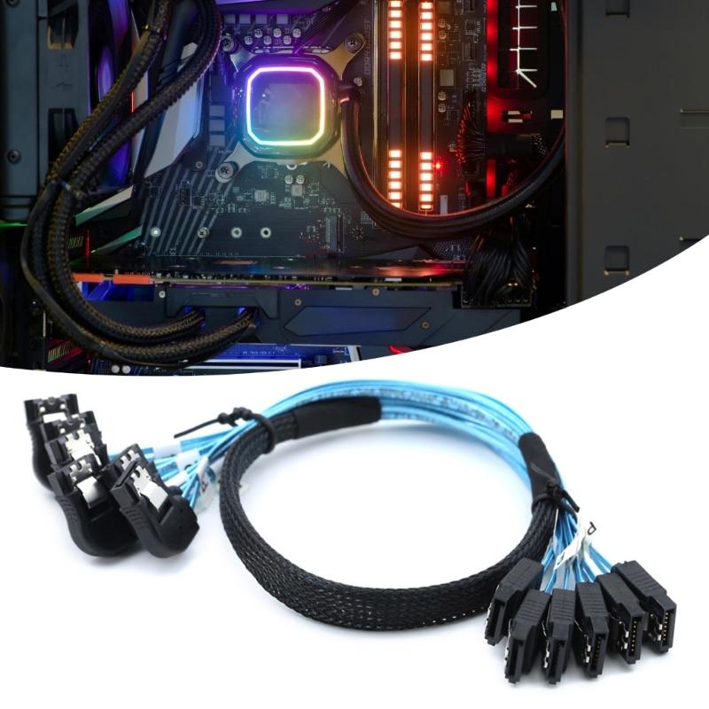 Speed SAS4.0 6SATA to 6SATA 7PIN Data Server RAIDs Cable for Server and RAIDs Systems SSDs Connection Cable 50/100cm