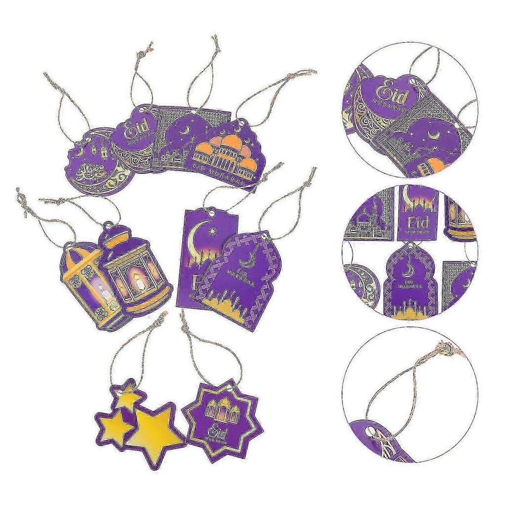 20pcs Ramadan Ornaments Eid Mubarak Hanging Banner Ramadan Mubarak Eid Party Banner Decors