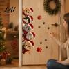 Cartoon Kitty Window Graphics Christmas Cat Door Sticker Cute Santa Hat Kittens Wall Decal Self Easy Peel And Stick Murals Adhesive Waterproof