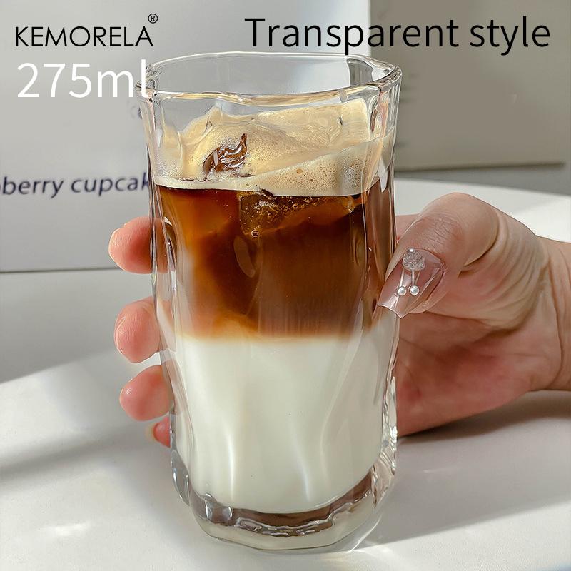 Irregular Twist INS Style Iced Coffee Cup Summer Juice Glass Cold Drink Cup for Bar And Home Use American Latte Drinkware