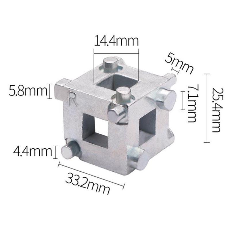 Rear Disc Brake Caliper Piston Rewind/Wind Back Cube Tool 3/8" Drive Tool