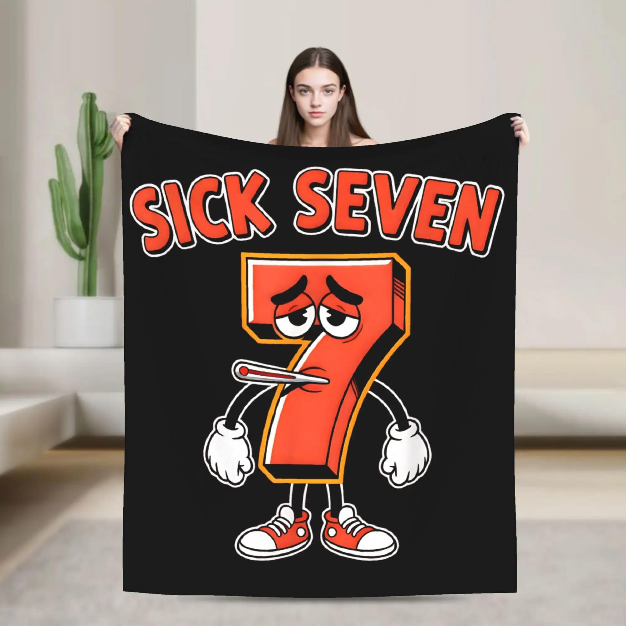 Sick Seven  Halloween Costume Wordplay Design Soft Plush Blanket for Kids Flannel Bedspread Throw for Living Room Bedding 75X95CM
