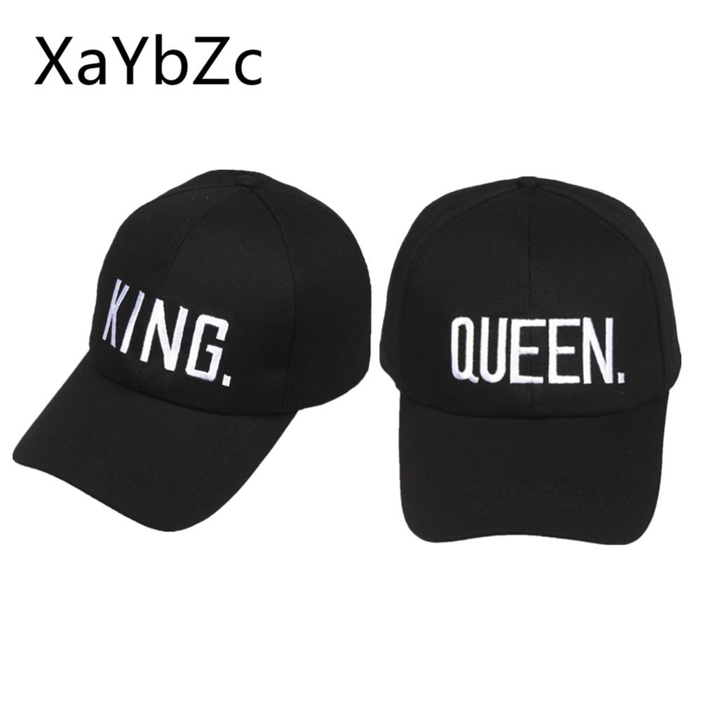 Cappellino da Baseball Ricamato King Queen per Coppia Moda Cotone Puro Cappello Primavera Estate