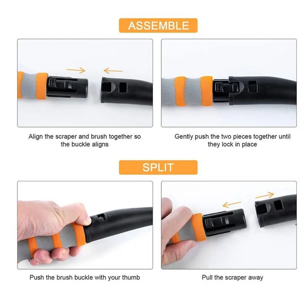 Extendable Car Snow Shovel 2 In1 Car Glass Ice Scraper Car Windshield Snow Sweeping Brush  Winter