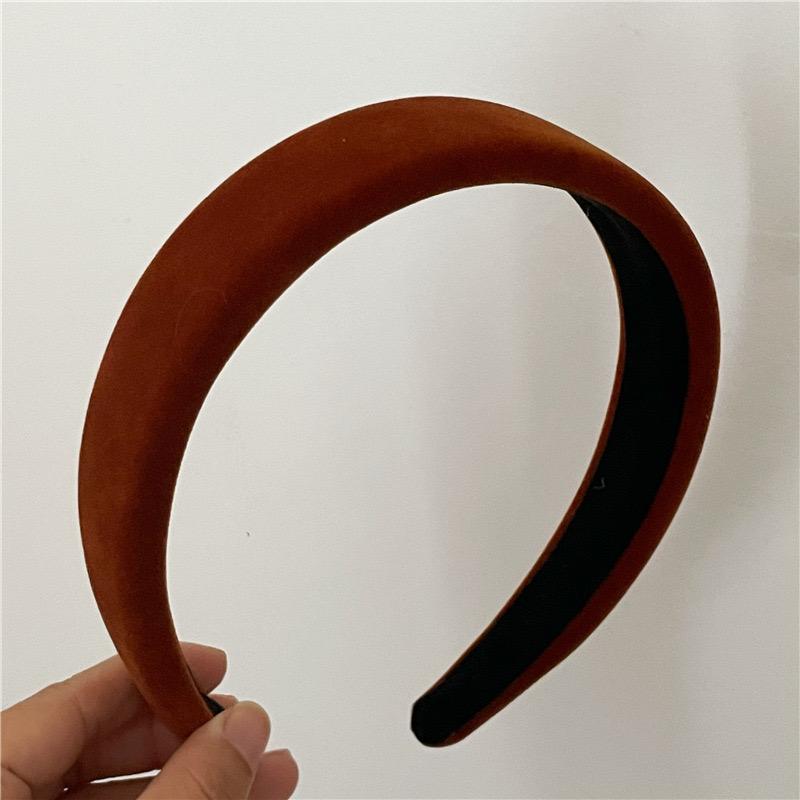 Vintage Velvet Headband Wide Cross Thin Padded Hairband Plain Color Headbands Simple Daily Women Hair Accessories