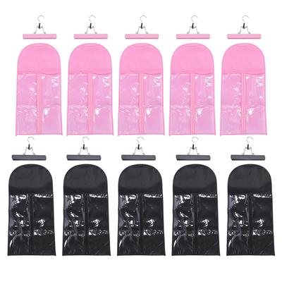 5 Set Hair Extension Holder Bag Anti Dust Water Proof Hair Extension Holder Clear PVC Non Woven for 