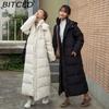 BITCED Winter Cotton Coat for Women - Extended Length, Knee-Length, Slim Fit, Bestie Style, Warm and Thickened Mid-Length Quilted Jacket