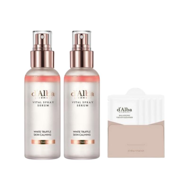 d'Alba White Truffle Vital Spray Serum 100ml X2p + Gel Cleanser 3ml X5p