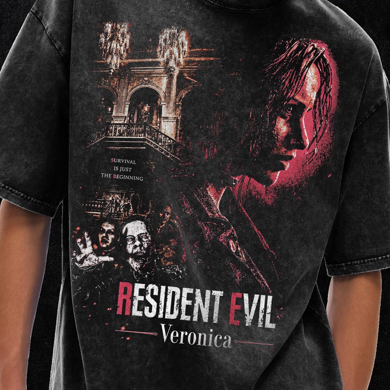 Resident Evil Veronica Vintage T-Shirt, Code: Veronica Shirt, Resident Evil Biohazard, Acid Wash Oversize T-Shirt, Grunge & Goth Streetwear S