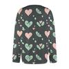 Kvinners Valentine's Day Print Langermet strikket Cardigan Button Jacket