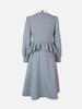 L By L Blue Wine Color Block Ribbon A-Line Dress