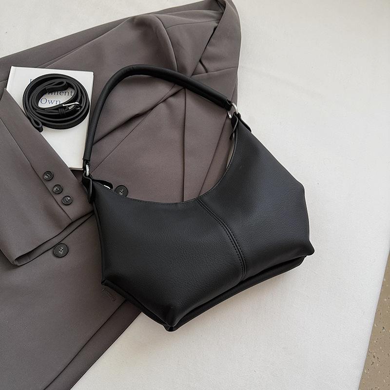 

Высококачественная новая осенняя сумка-пельмень под мышкой 2025 года, женская, для通勤, портативная, простая на плечо, модная сумка, женская сумка чёрный